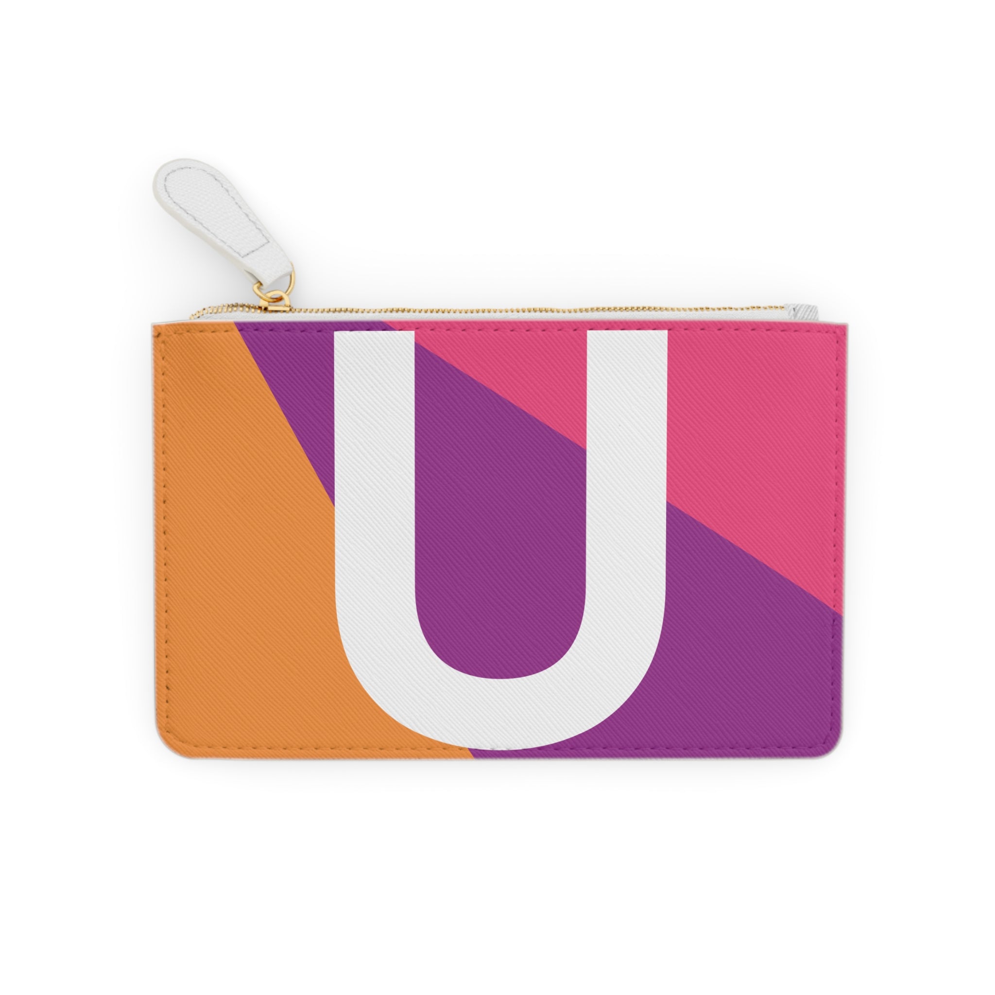 Initial U Mini Clutch — Colorblock Monogram Wristlet Wallet