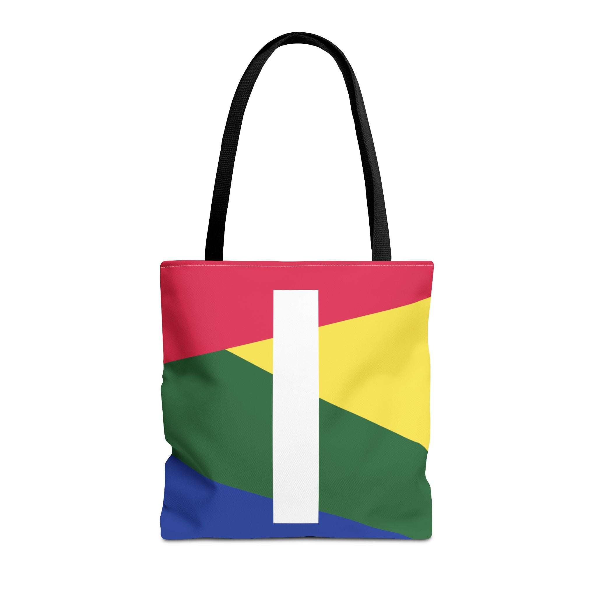 Monogram 'I' Colorblock Tote Bag — Personalized Initial I Shoulder Tote