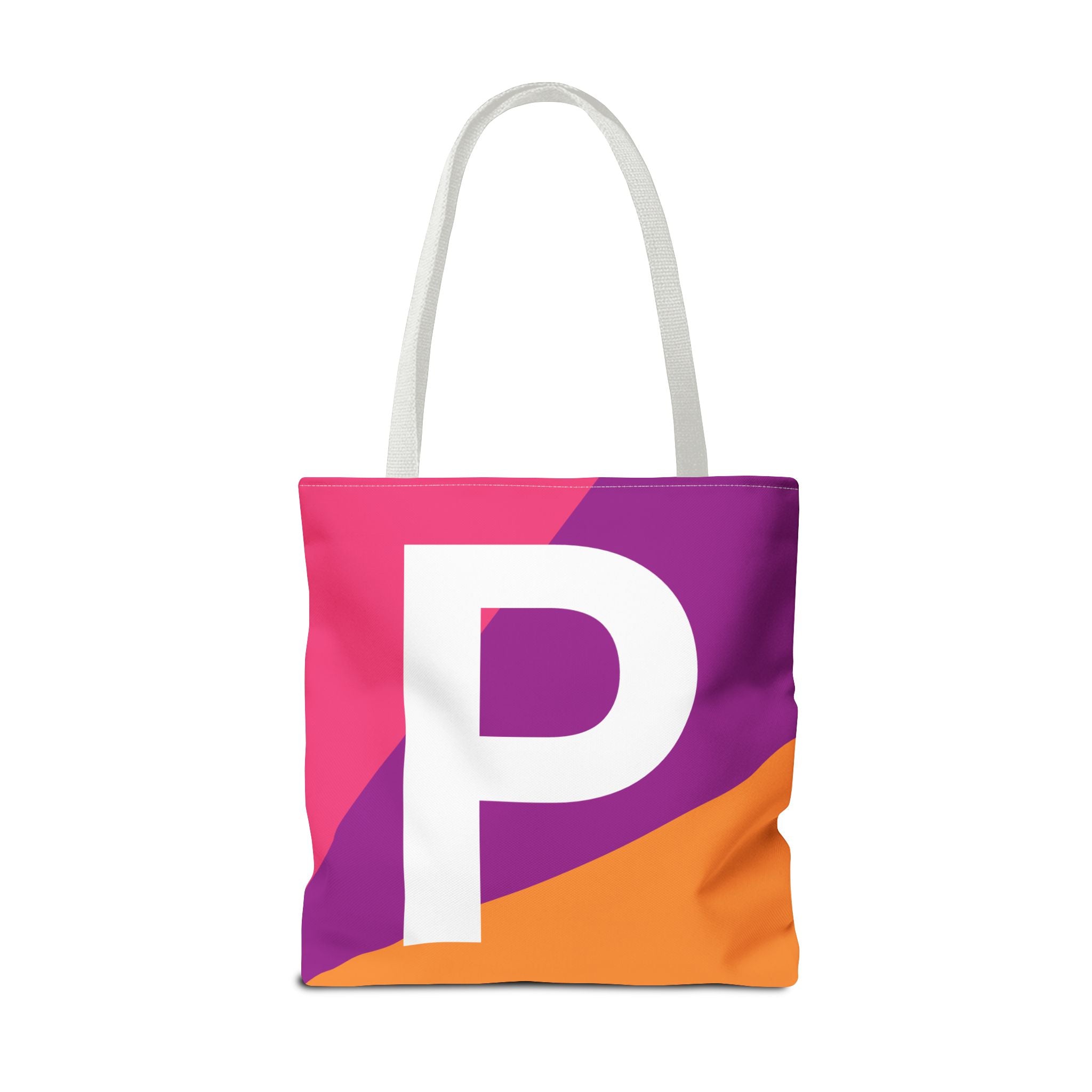Monogram 'P' Colorblock Tote Bag — Personalized Initial P Shoulder Tote