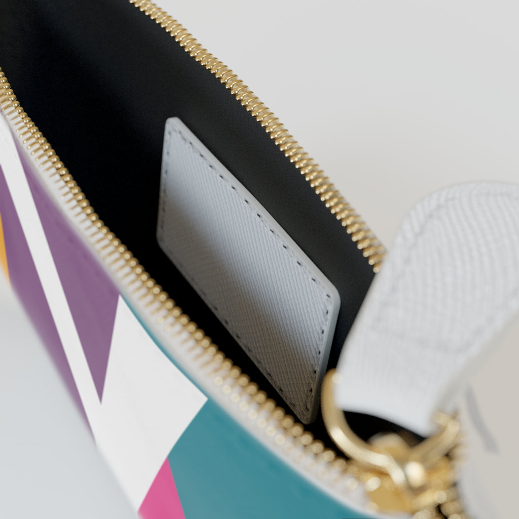 Initial Y Mini Clutch — Colorblock Monogram Wristlet Wallet
