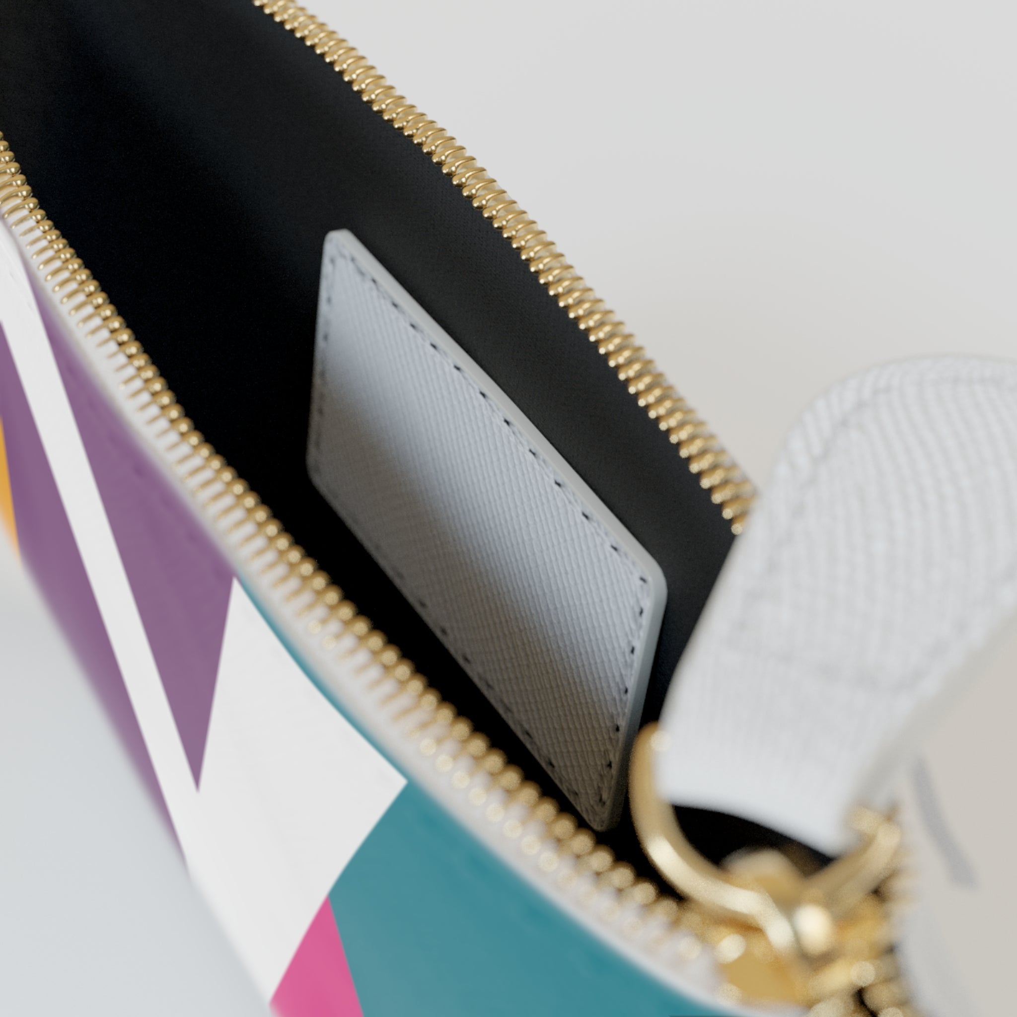 Initial Y Mini Clutch — Colorblock Monogram Wristlet Wallet