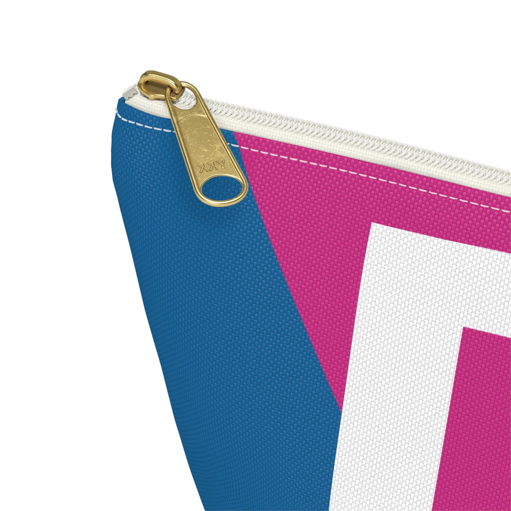 Initials Colorblock Accessory Pouch — Monogram D T-Bottom Cosmetic Bag