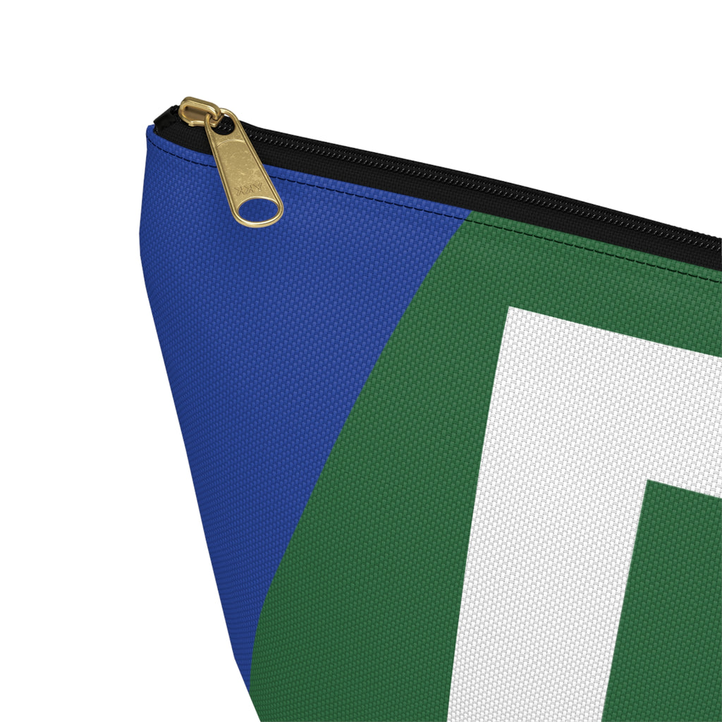 Initials Colorblock Accessory Pouch — Monogram D T-Bottom Cosmetic Bag