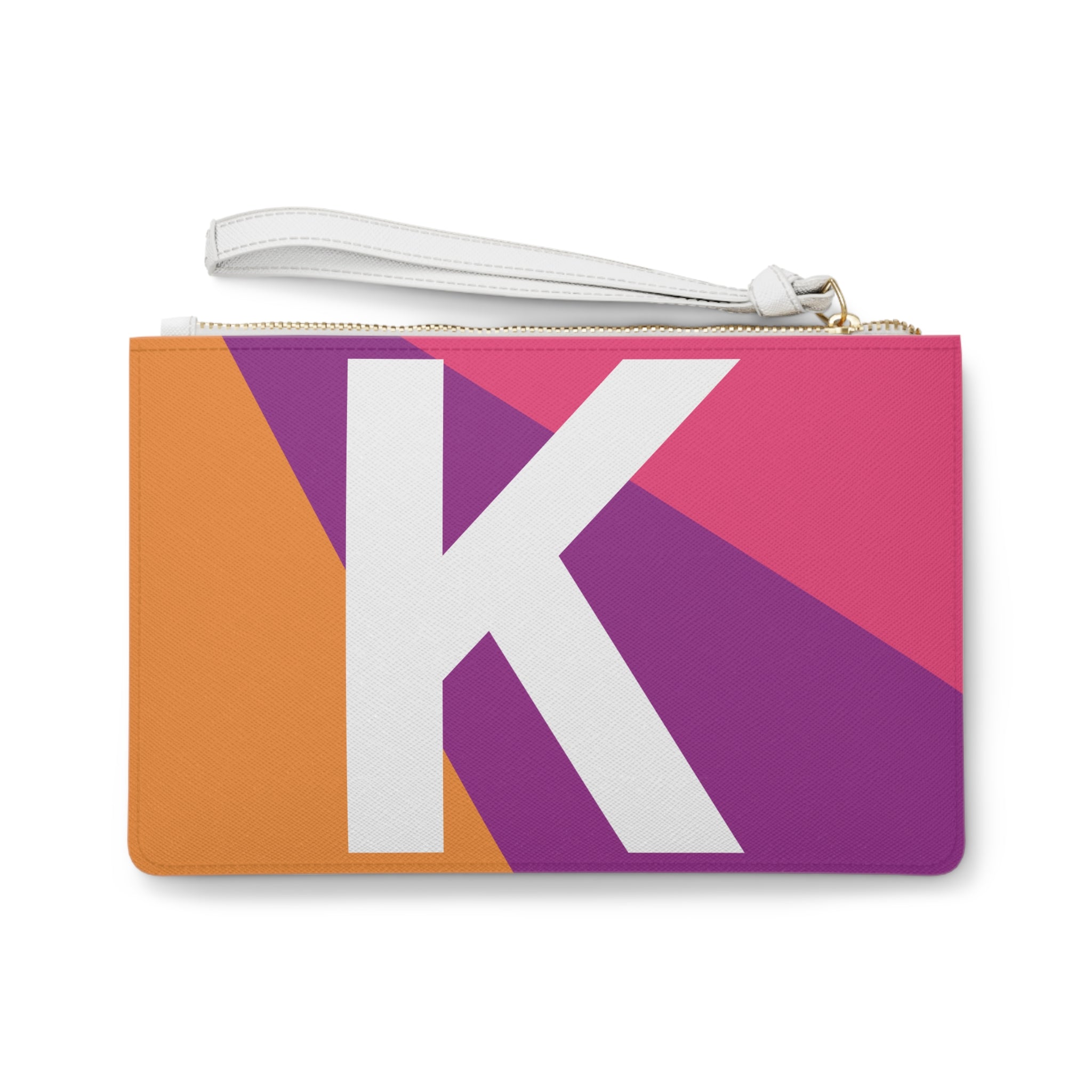 Monogram 'K' Colorblock Clutch Bag — Bold Geometric Wristlet for Everyday & Gifts