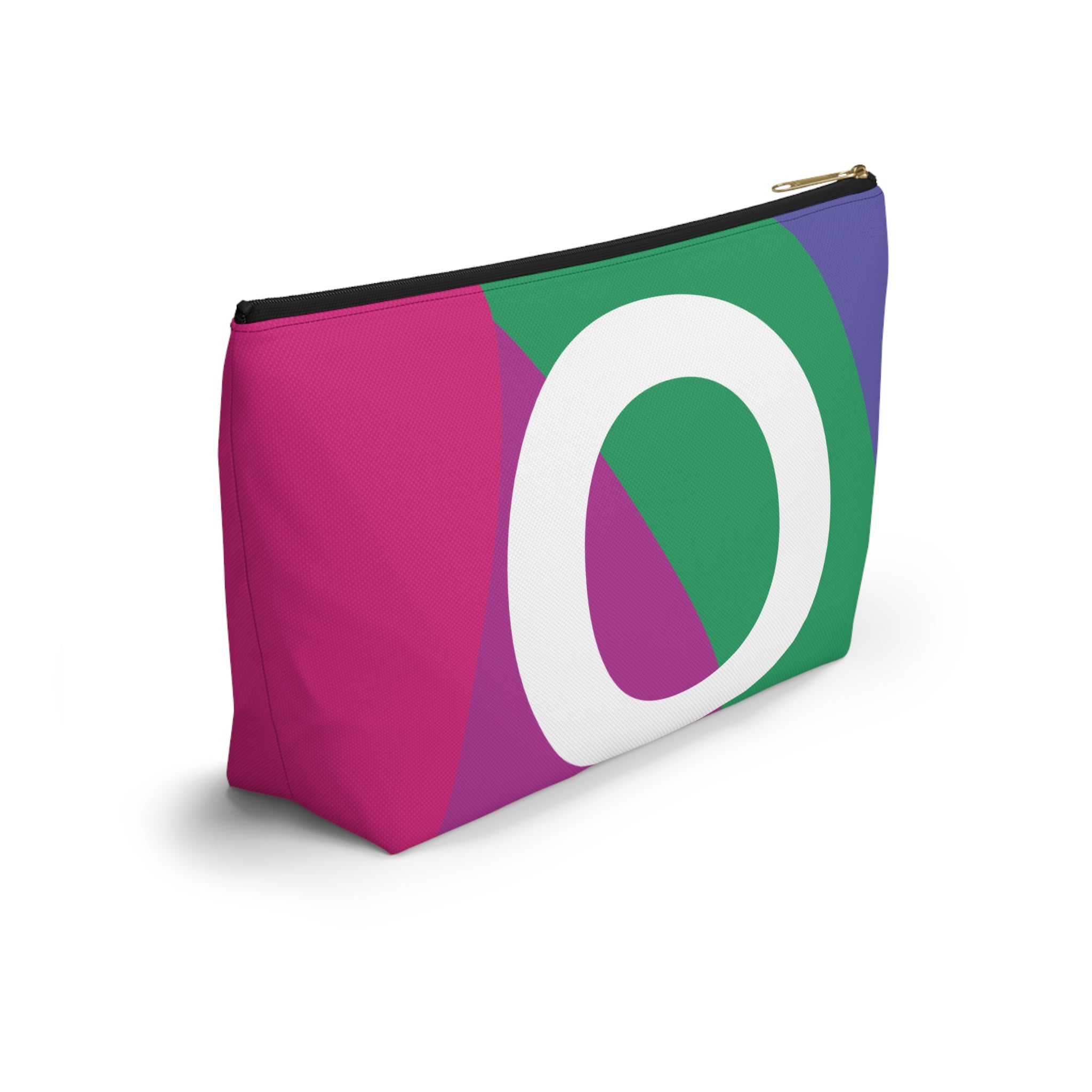 Initials Colorblock Accessory Pouch — Monogram O T-Bottom Cosmetic Bag
