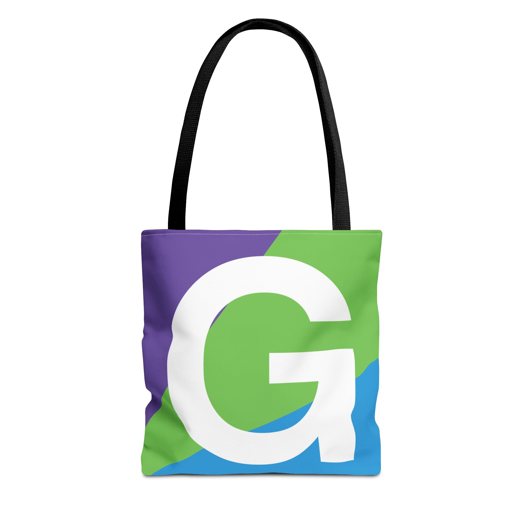 Monogram 'G' Colorblock Tote Bag — Personalized Initial G Shoulder Tote