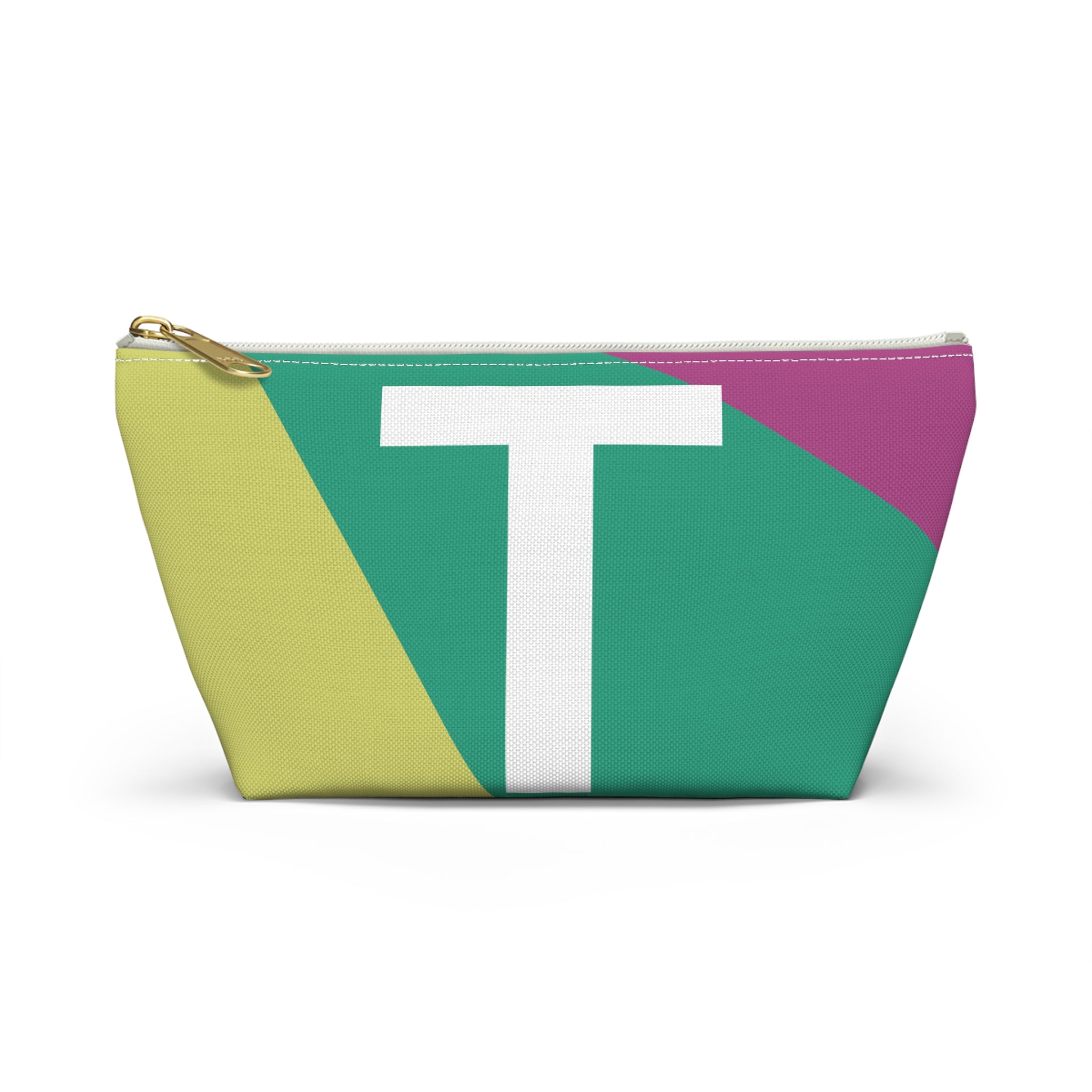 Initials Colorblock Accessory Pouch — Monogram T T-Bottom Cosmetic Bag