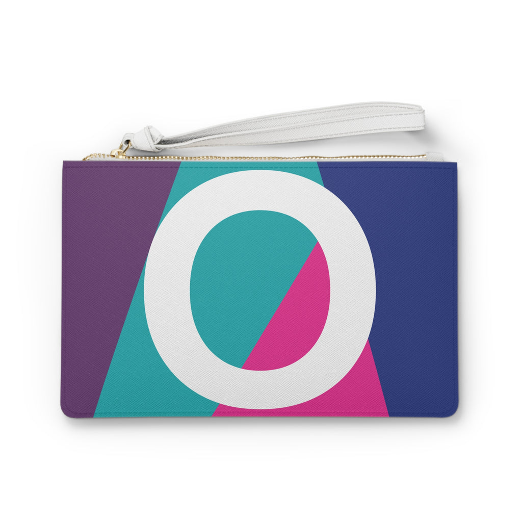 Monogram 'O' Colorblock Clutch Bag — Bold Geometric Wristlet for Everyday & Gifts