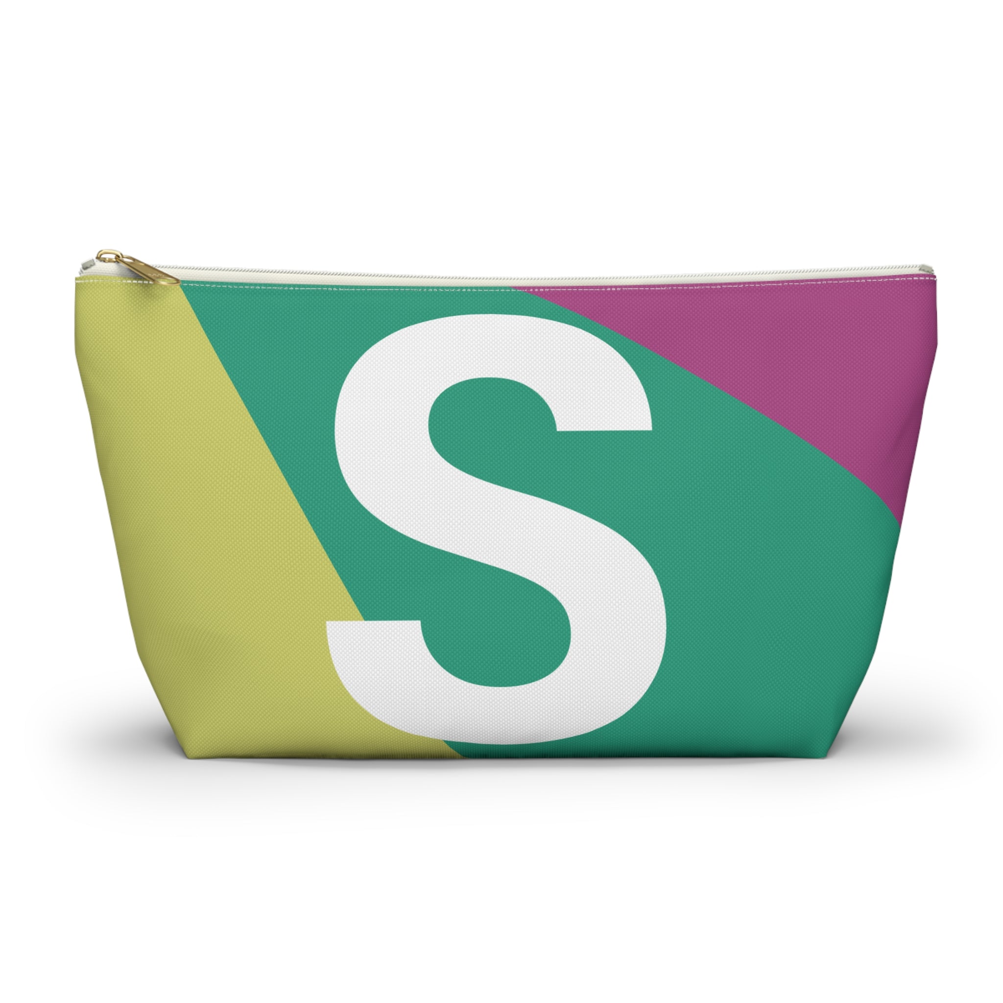 Initials Colorblock Accessory Pouch — Monogram S T-Bottom Cosmetic Bag