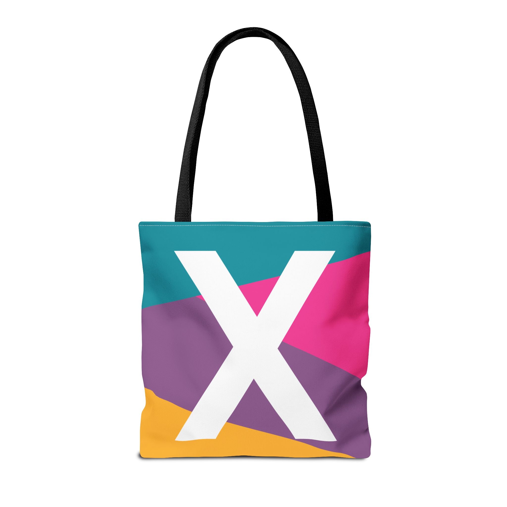 Monogram 'X' Colorblock Tote Bag — Personalized Initial X Shoulder Tote