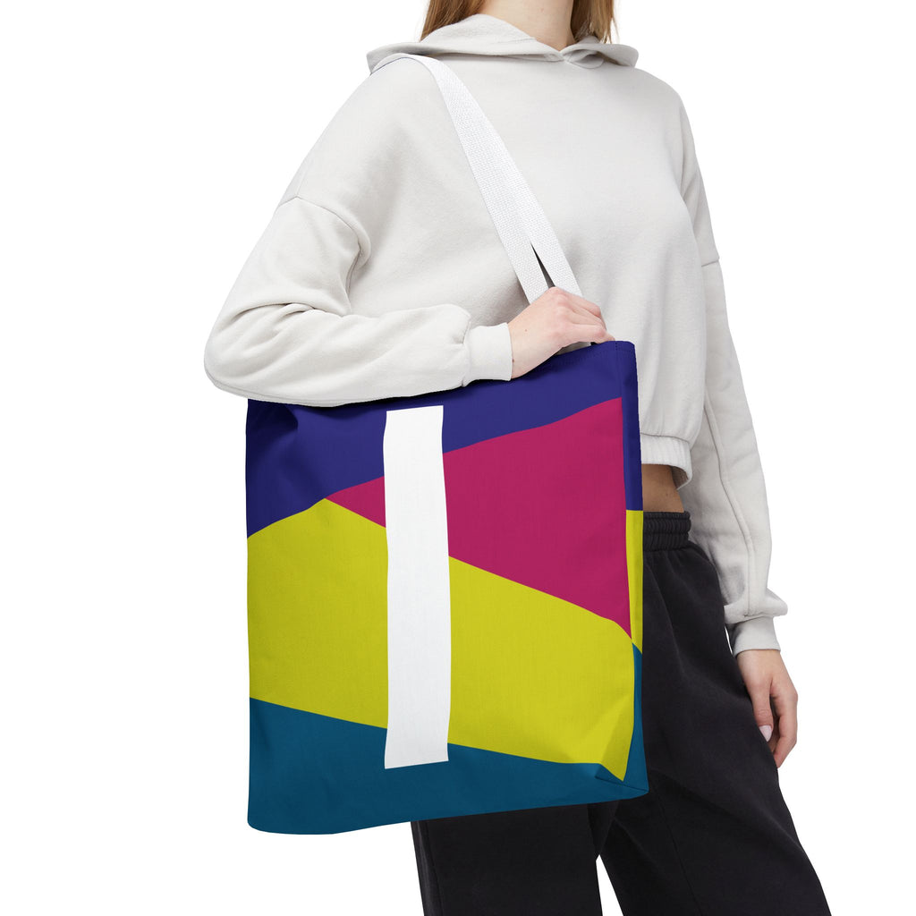 Monogram 'I' Colorblock Tote Bag — Personalized Initial I Shoulder Tote