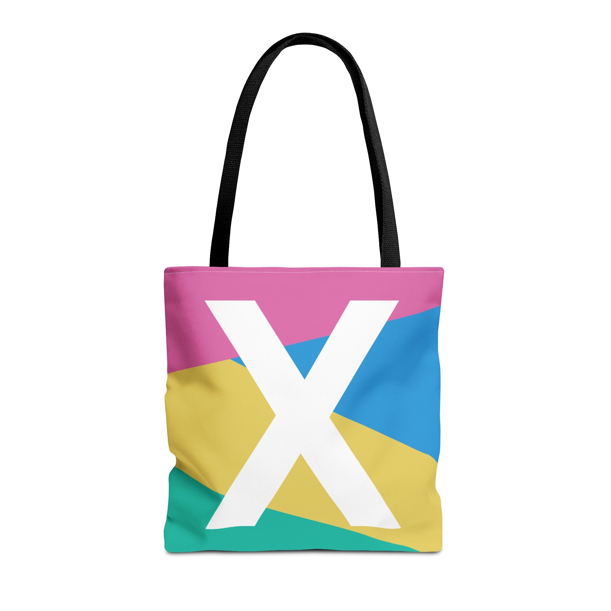 Monogram 'X' Colorblock Tote Bag — Personalized Initial X Shoulder Tote