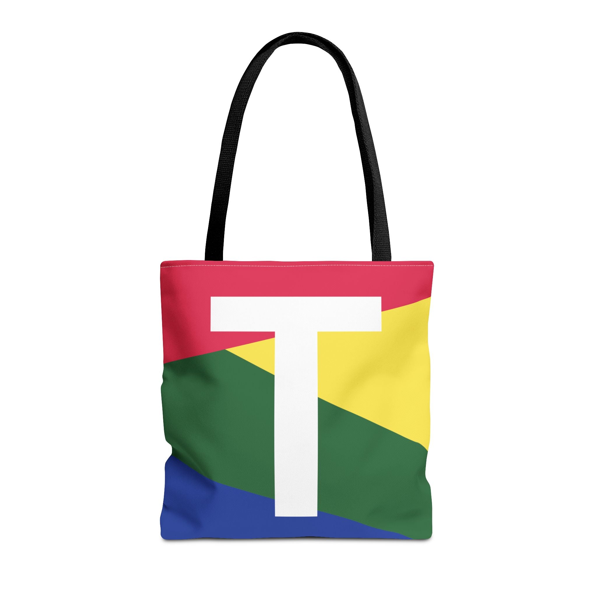 Monogram 'T' Colorblock Tote Bag — Personalized Initial T Shoulder Tote