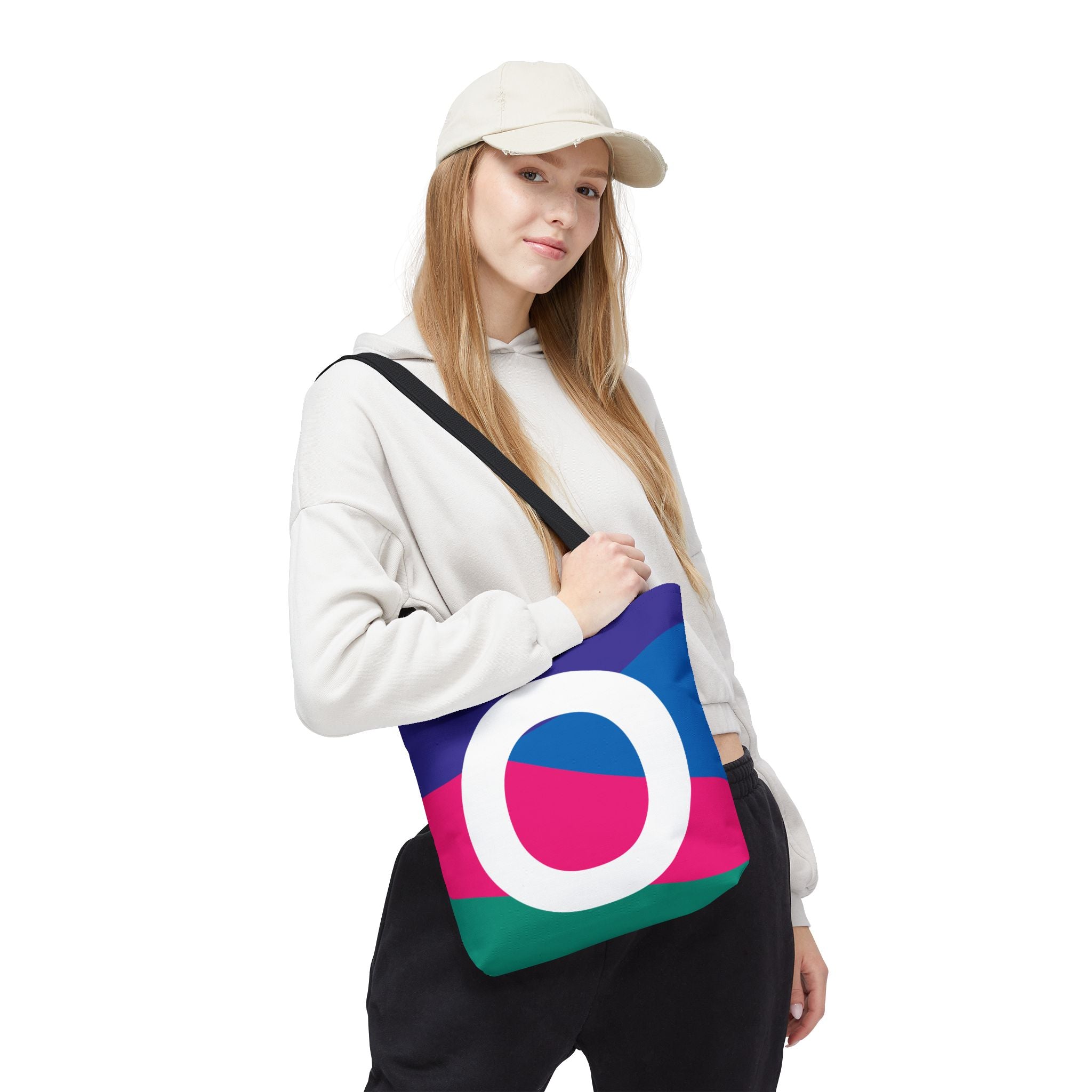 Monogram 'O' Colorblock Tote Bag — Personalized Initial O Shoulder Tote