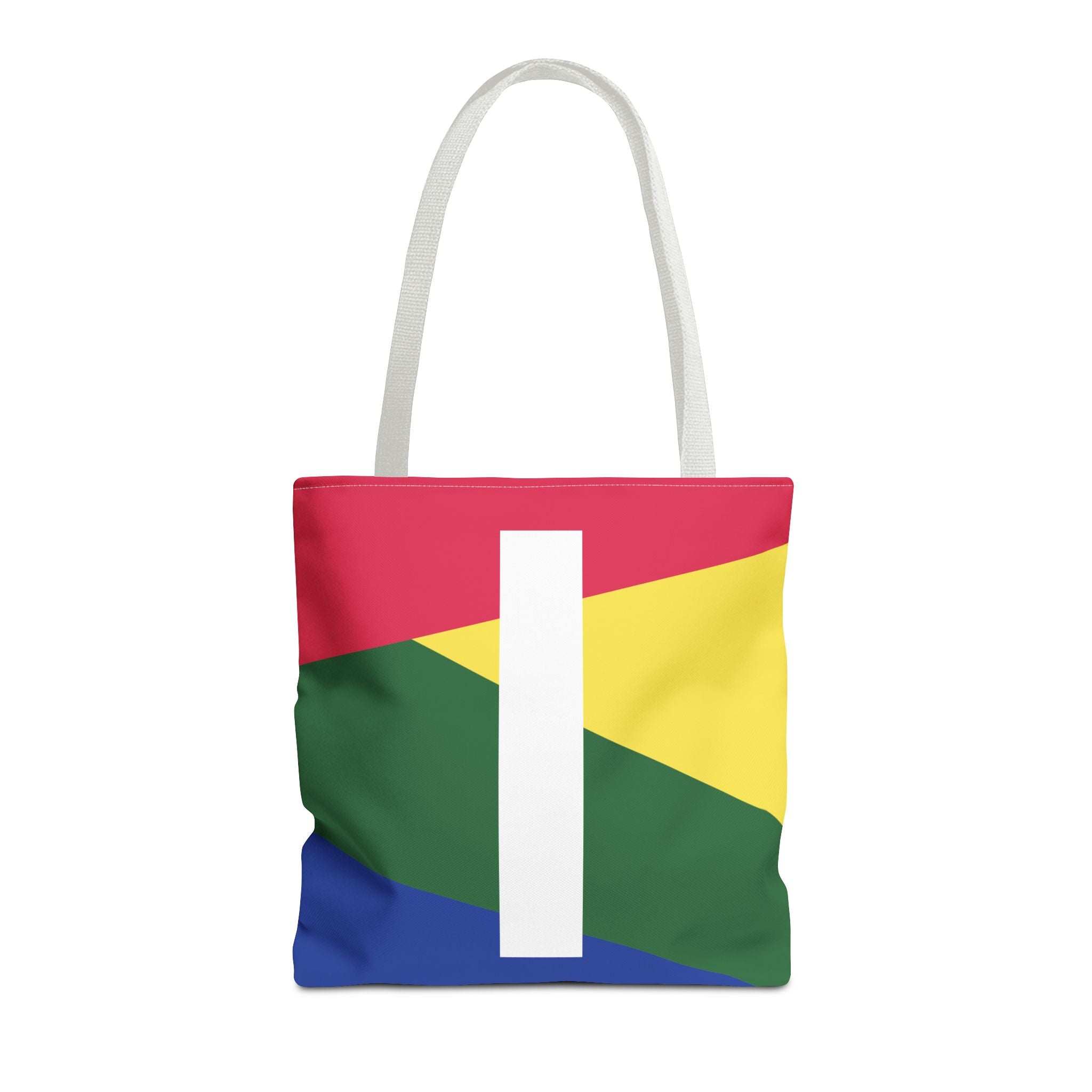 Monogram 'I' Colorblock Tote Bag — Personalized Initial I Shoulder Tote