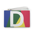 Monogram 'D' Colorblock Clutch Bag — Bold Geometric Wristlet for Everyday & Gifts