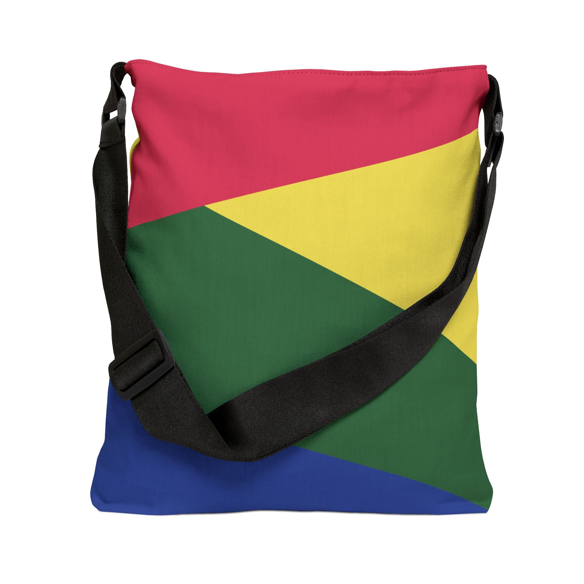 Colorblock Geometric Tote Bag — Adjustable Strap, Bright Abstract Pattern