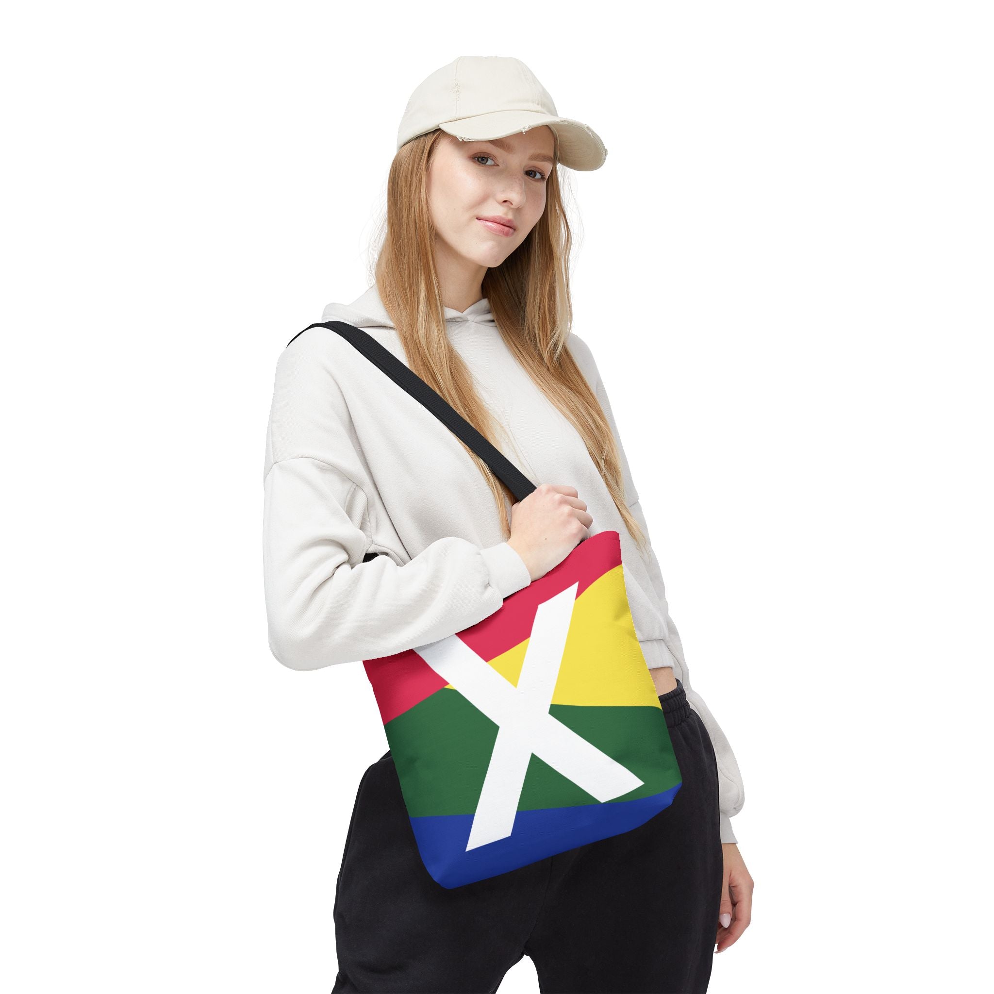 Monogram 'X' Colorblock Tote Bag — Personalized Initial X Shoulder Tote
