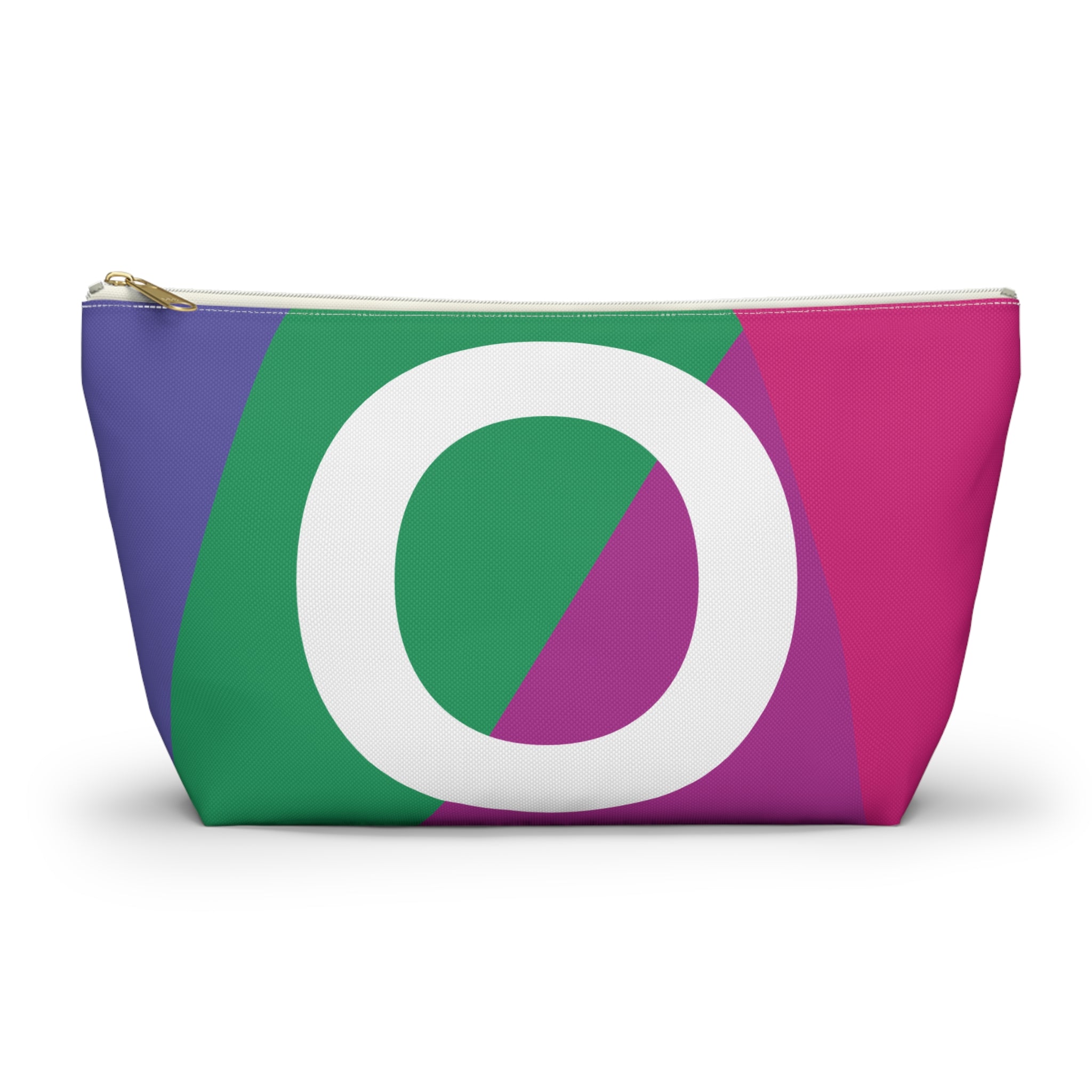 Initials Colorblock Accessory Pouch — Monogram O T-Bottom Cosmetic Bag