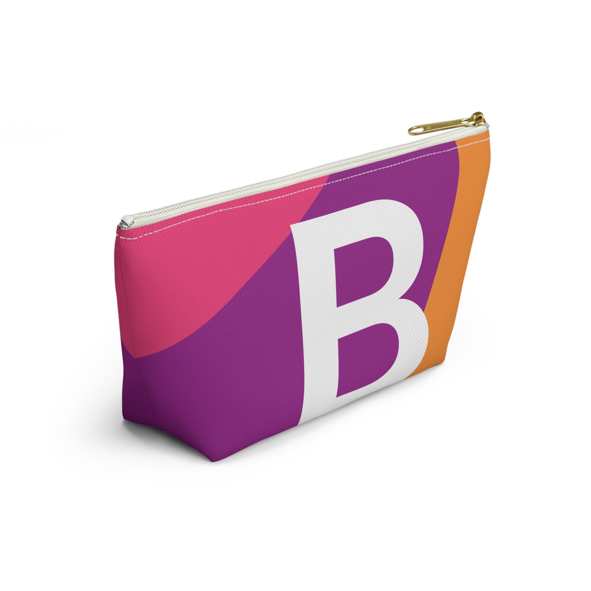 Initials Colorblock Accessory Pouch — Monogram B T-Bottom Cosmetic Bag