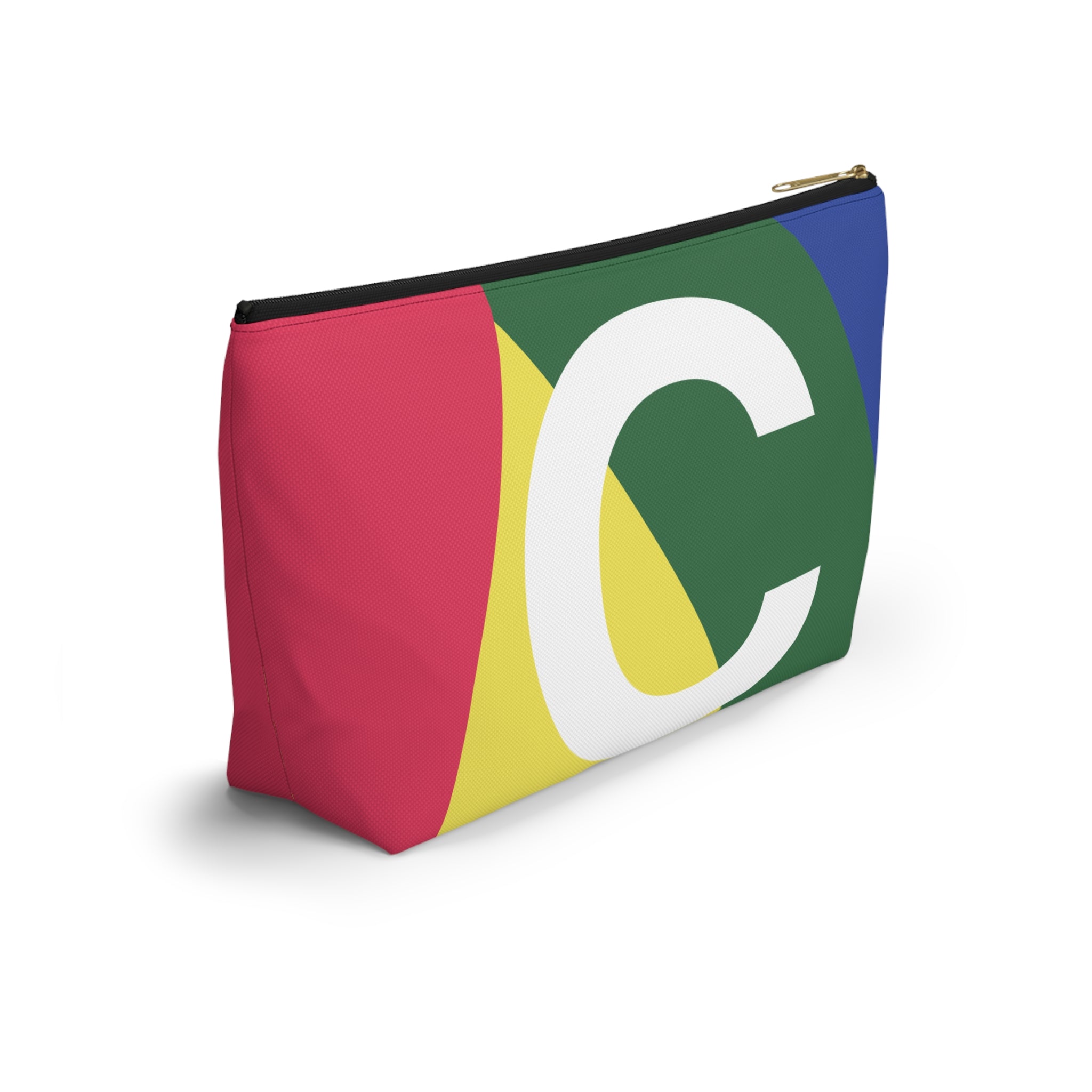 Initials Colorblock Accessory Pouch — Monogram C T-Bottom Cosmetic Bag