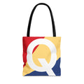 Monogram 'Q' Colorblock Tote Bag — Personalized Initial Q Shoulder Tote