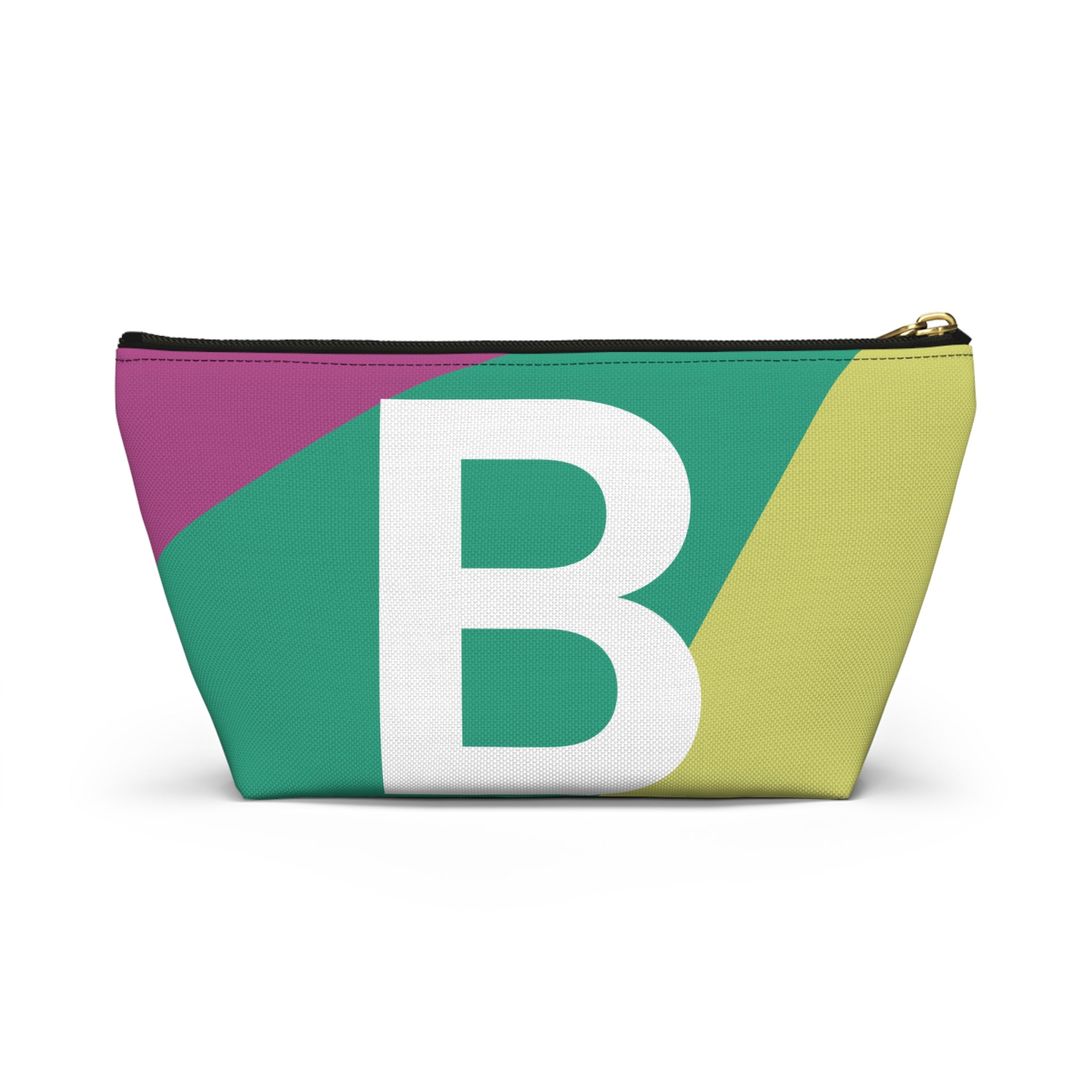 Initials Colorblock Accessory Pouch — Monogram B T-Bottom Cosmetic Bag