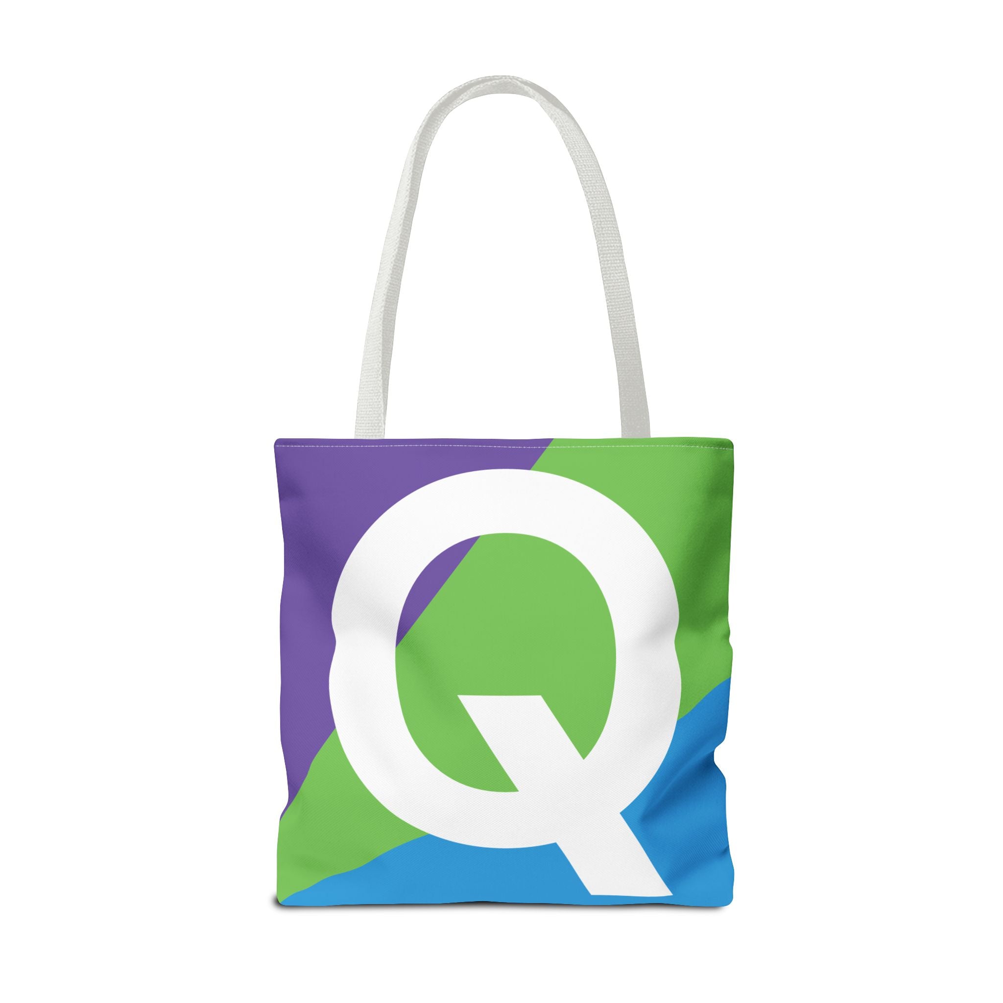 Monogram 'Q' Colorblock Tote Bag — Personalized Initial Q Shoulder Tote
