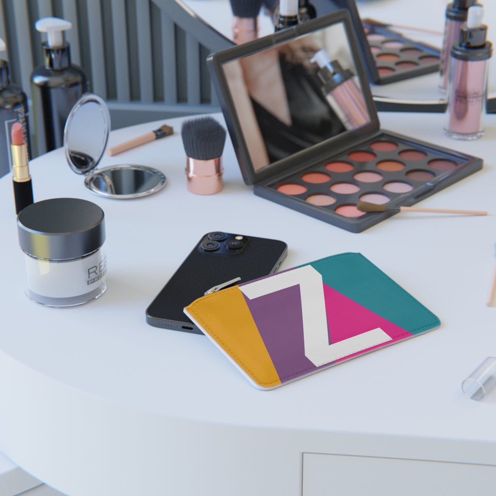 Initial Z Mini Clutch — Colorblock Monogram Wristlet Wallet