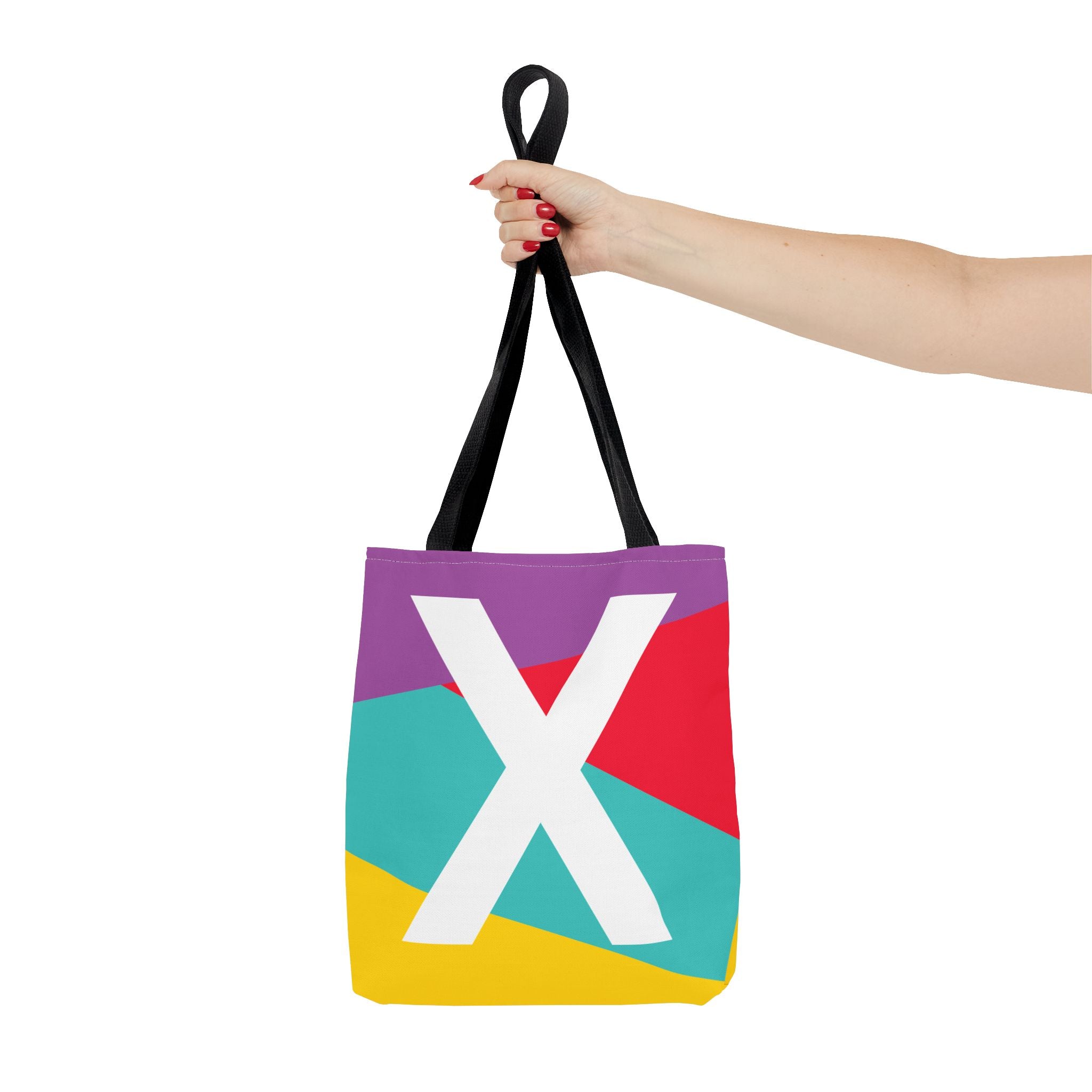 Monogram 'X' Colorblock Tote Bag — Personalized Initial X Shoulder Tote