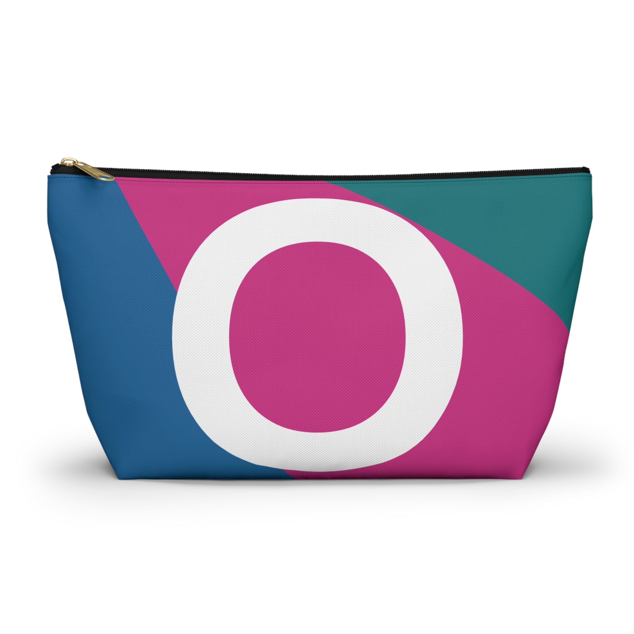 Initials Colorblock Accessory Pouch — Monogram O T-Bottom Cosmetic Bag