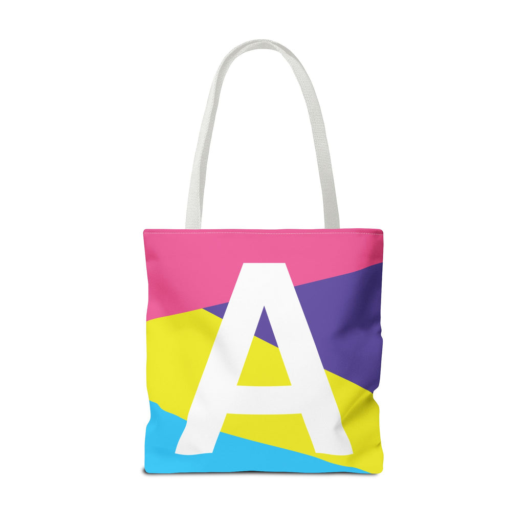 Monogram 'A' Colorblock Tote Bag — Personalized Initial A Shoulder Tote