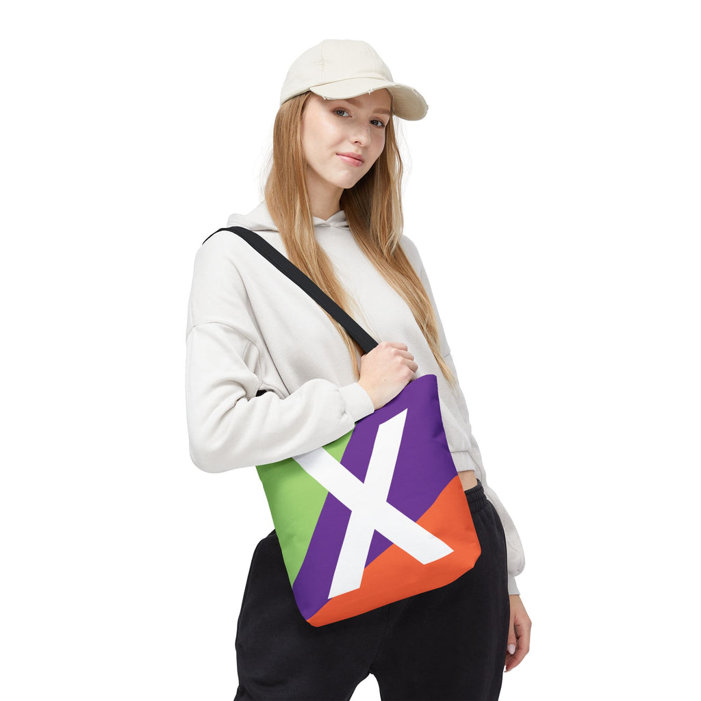 Monogram 'X' Colorblock Tote Bag — Personalized Initial X Shoulder Tote