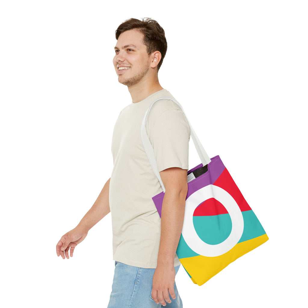 Monogram 'O' Colorblock Tote Bag — Personalized Initial O Shoulder Tote