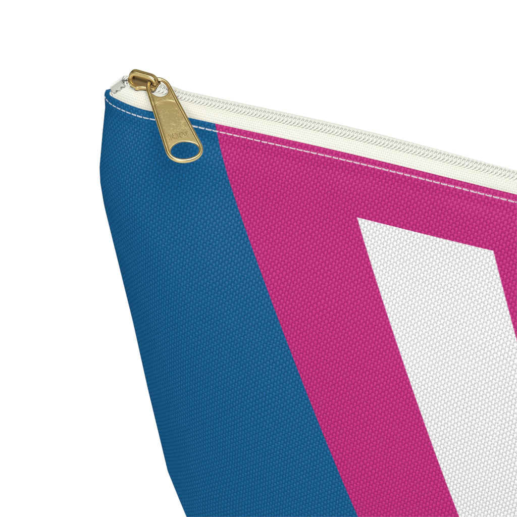 Initials Colorblock Accessory Pouch — Monogram Y T-Bottom Cosmetic Bag