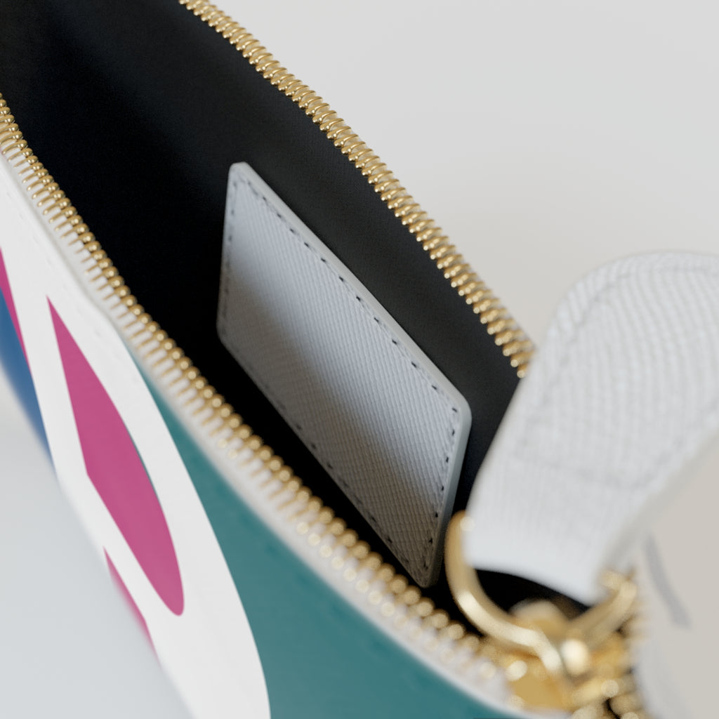 Initial R Mini Clutch — Colorblock Monogram Wristlet Wallet