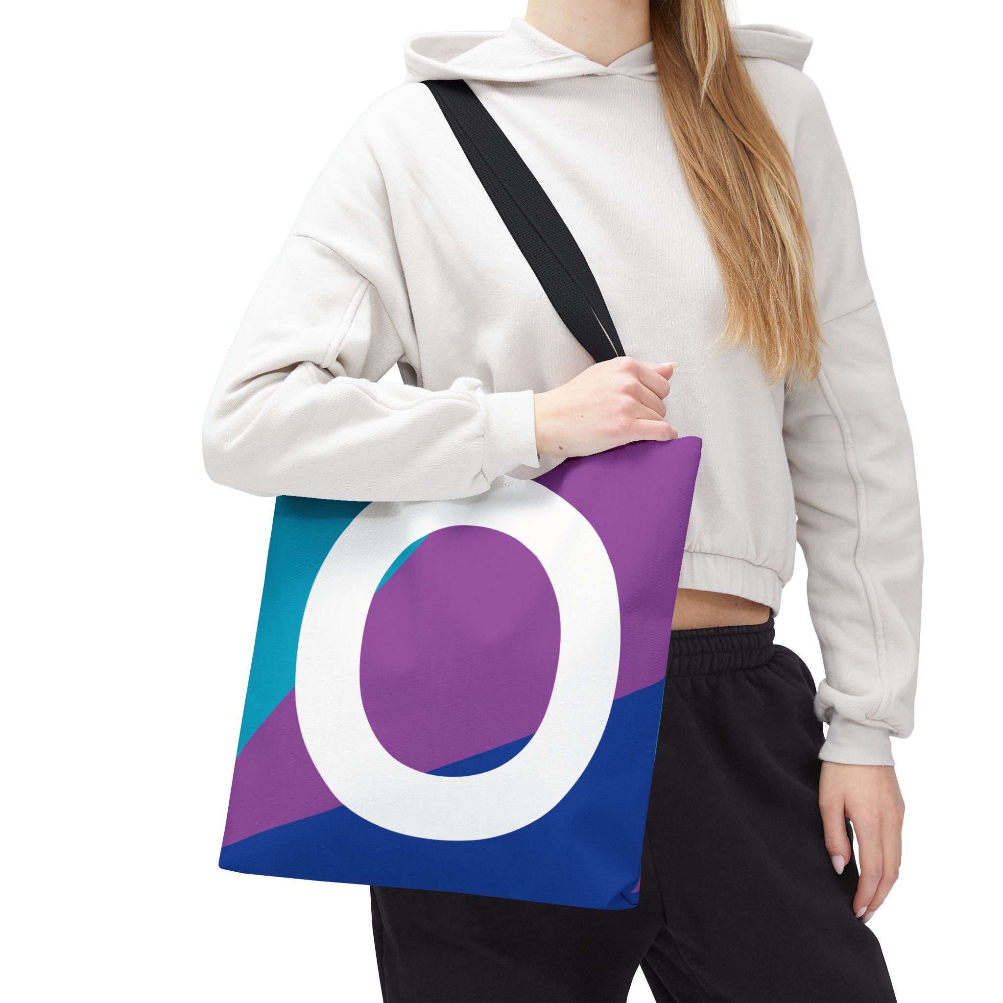 Monogram 'O' Colorblock Tote Bag — Personalized Initial O Shoulder Tote