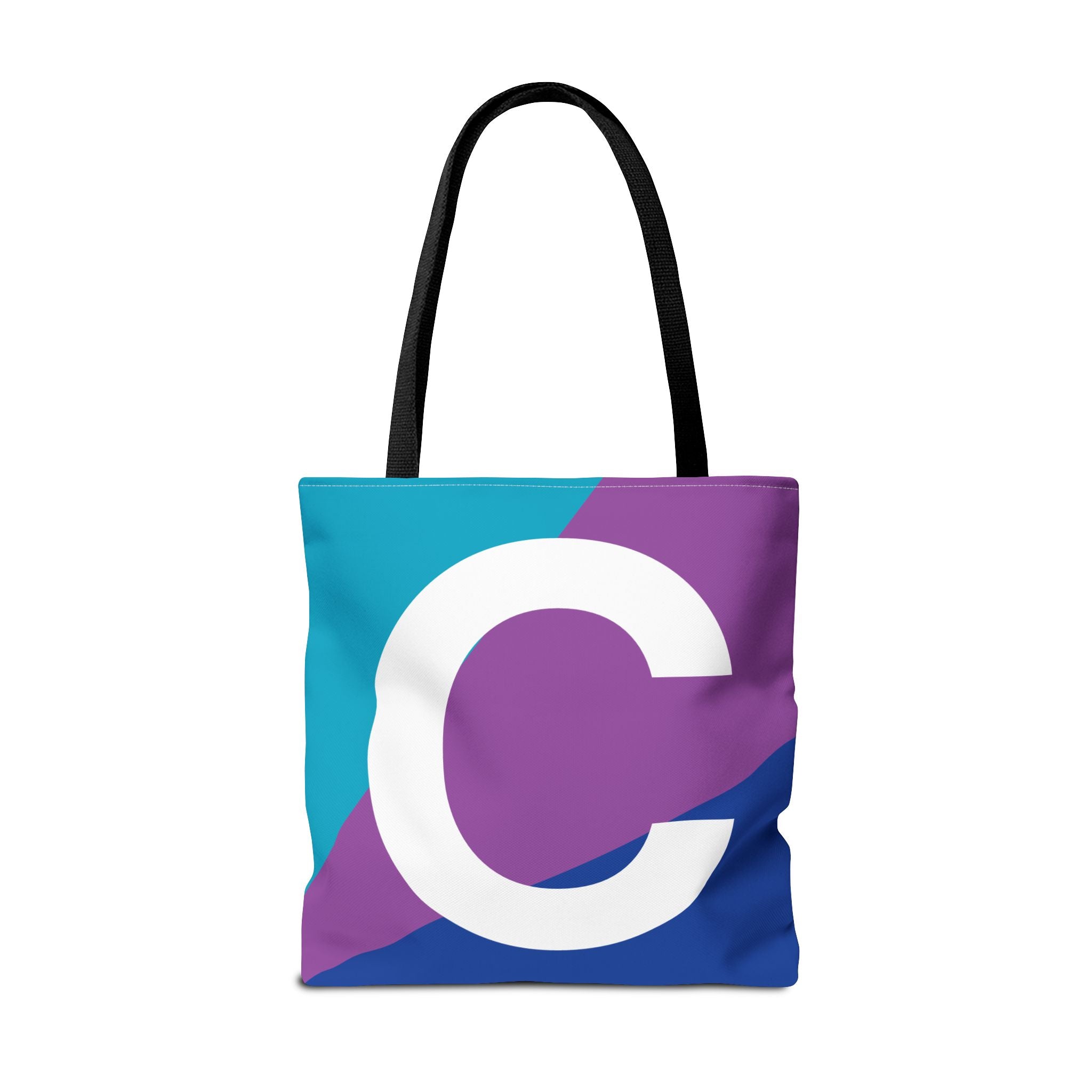 Monogram 'C' Colorblock Tote Bag — Personalized Initial C Shoulder Tote