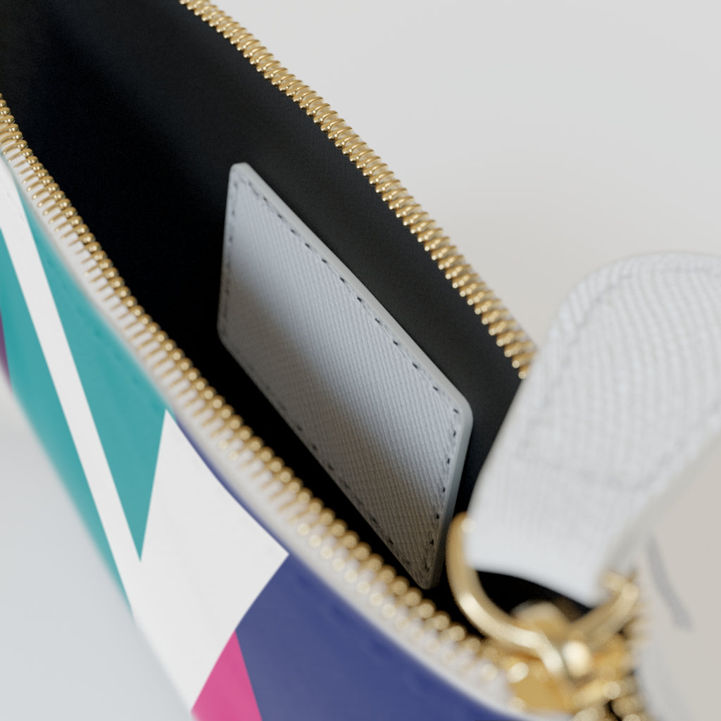 Initial Y Mini Clutch — Colorblock Monogram Wristlet Wallet