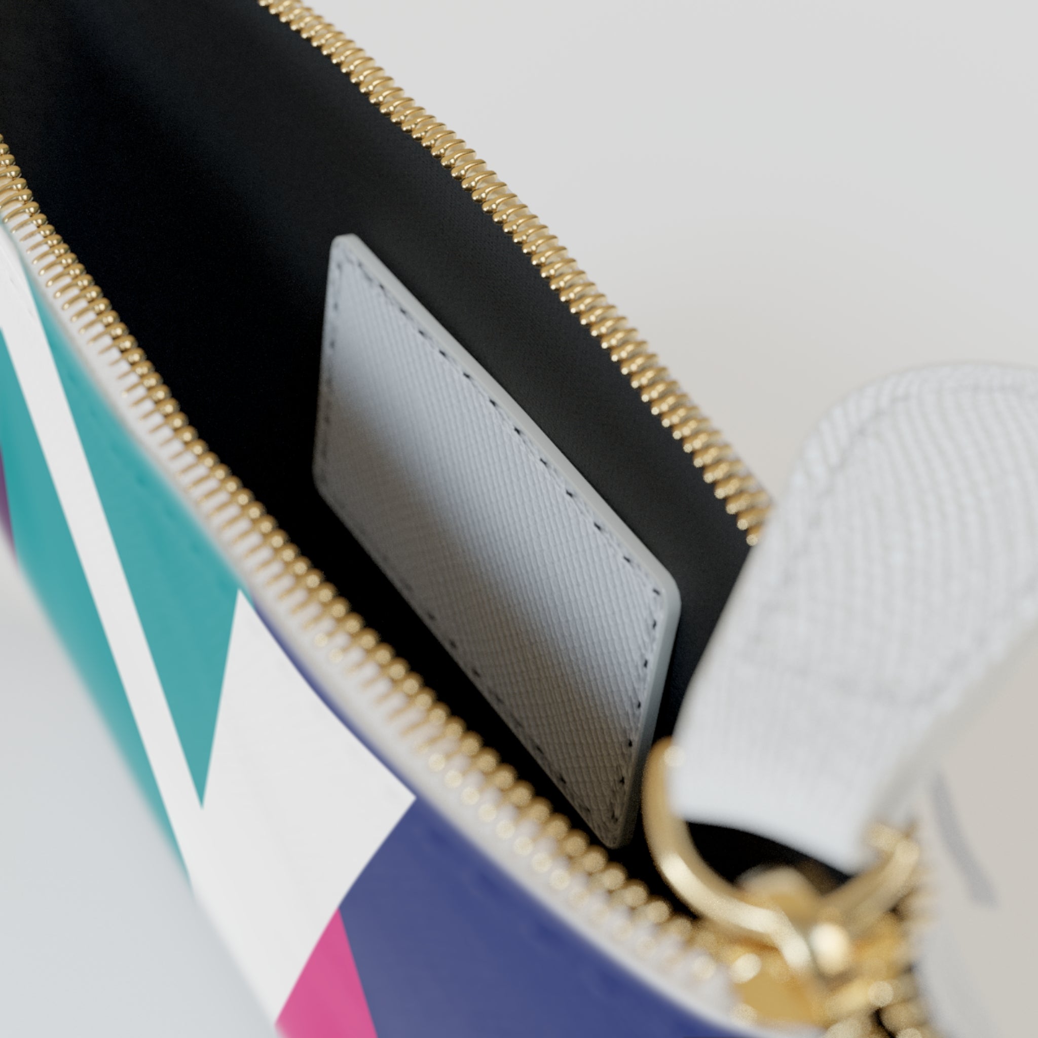 Initial Y Mini Clutch — Colorblock Monogram Wristlet Wallet