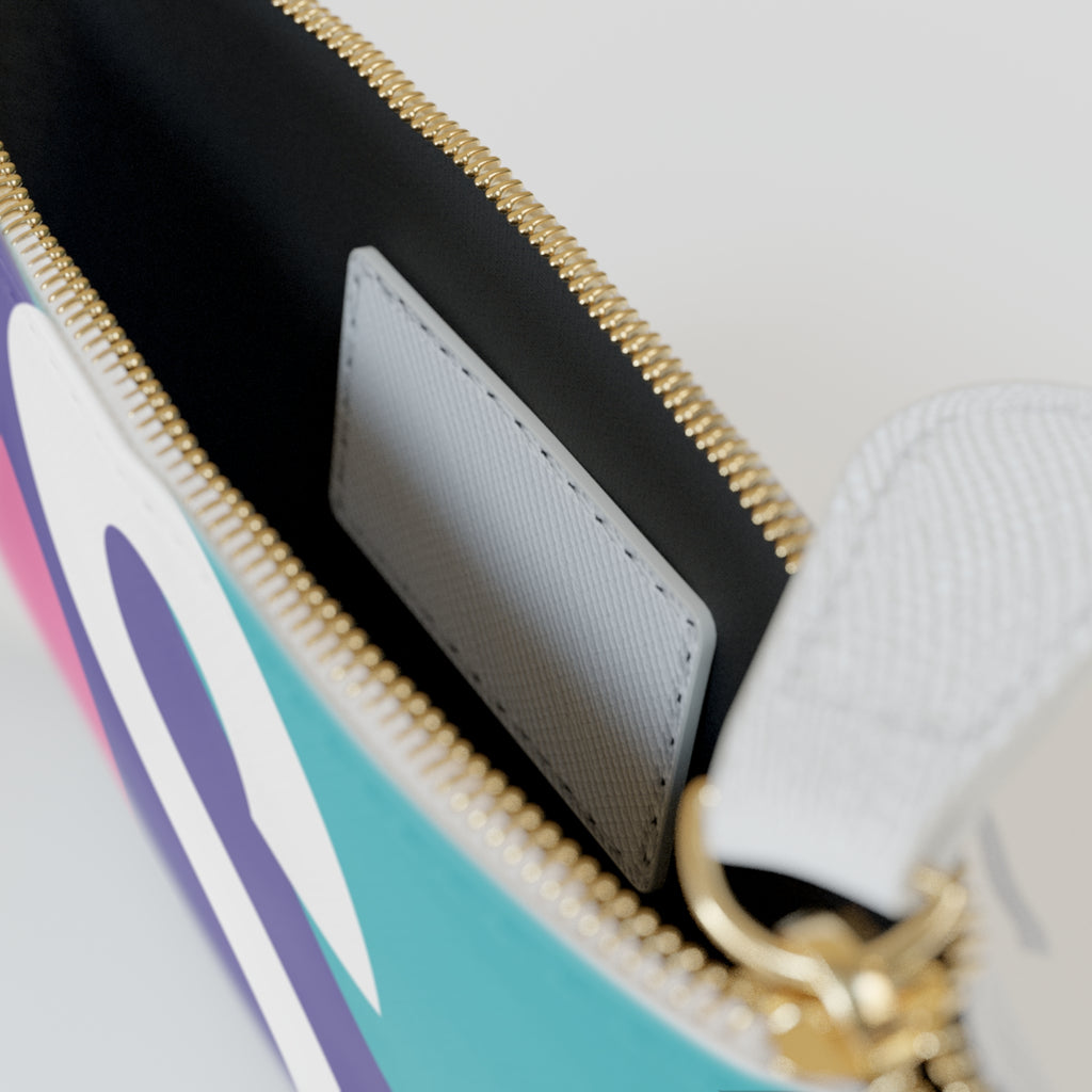 Initial S Mini Clutch — Colorblock Monogram Wristlet Wallet
