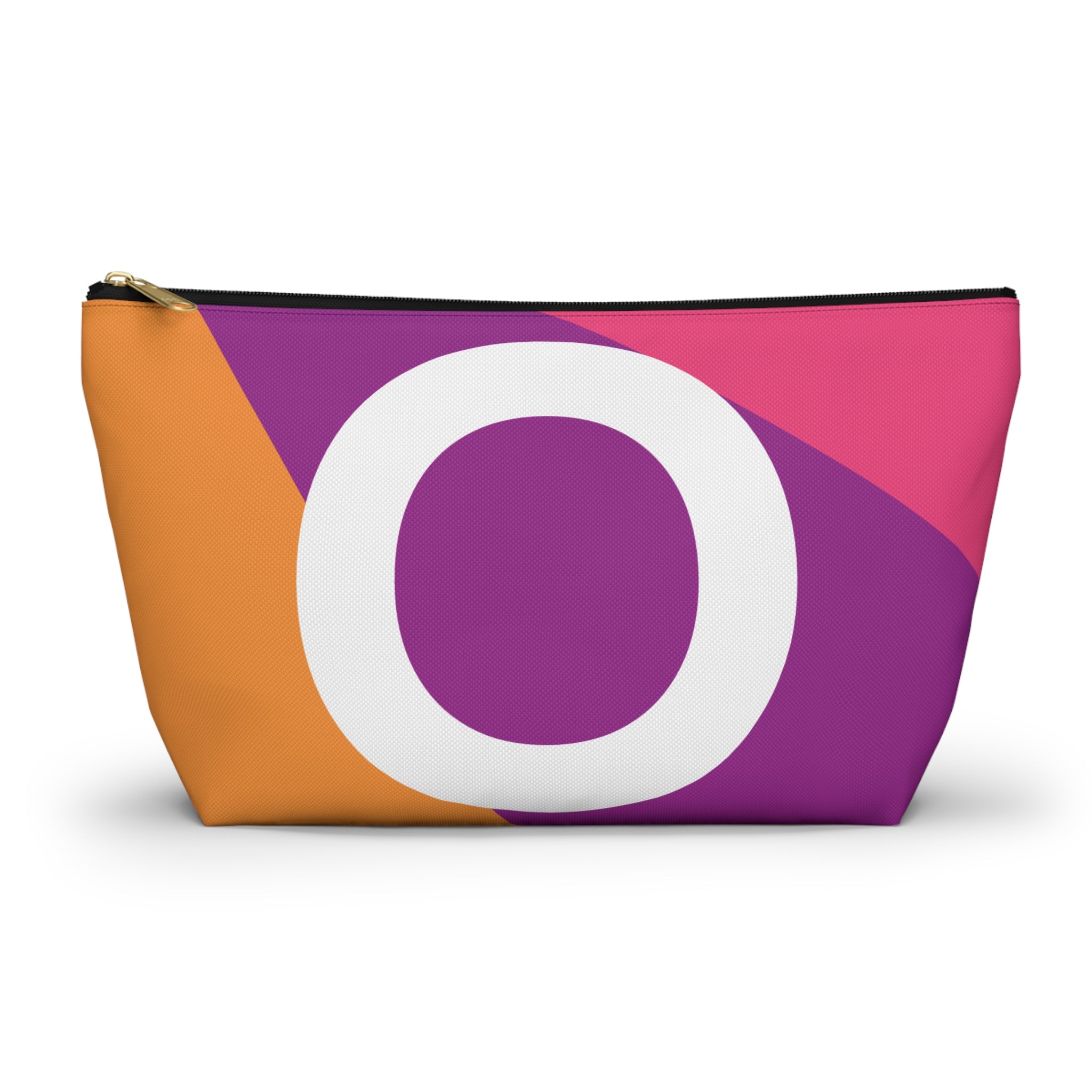 Initials Colorblock Accessory Pouch — Monogram O T-Bottom Cosmetic Bag