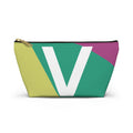 Initials Colorblock Accessory Pouch — Monogram V T-Bottom Cosmetic Bag