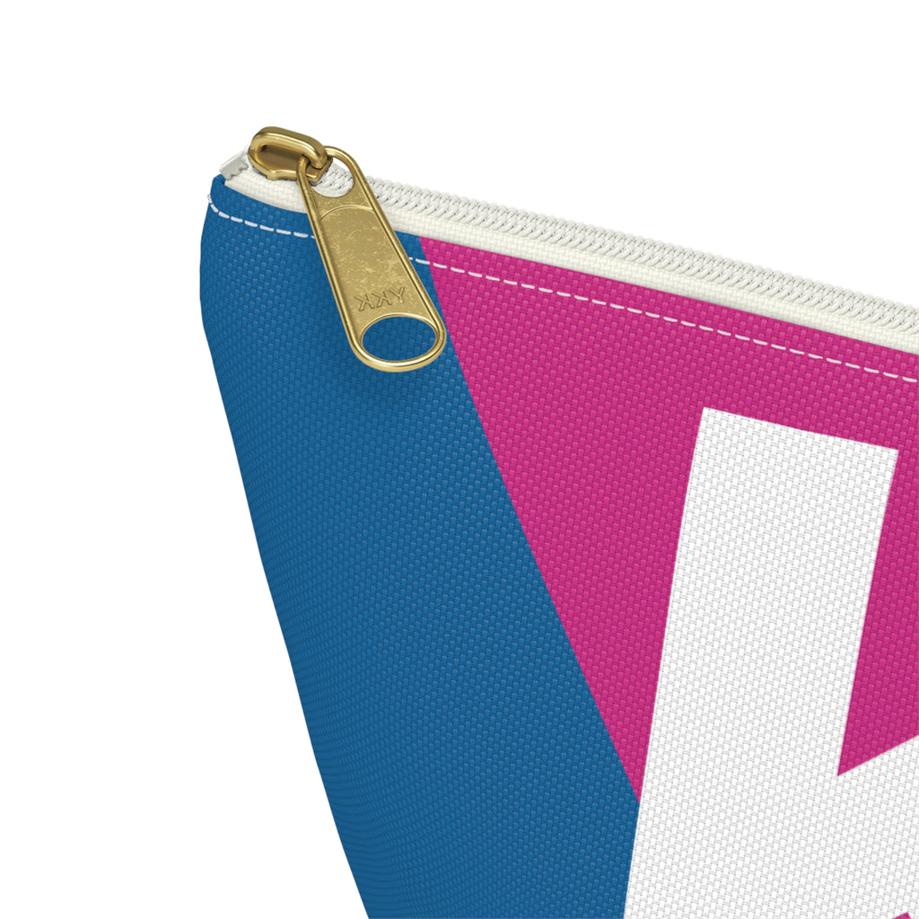 Initials Colorblock Accessory Pouch — Monogram K T-Bottom Cosmetic Bag