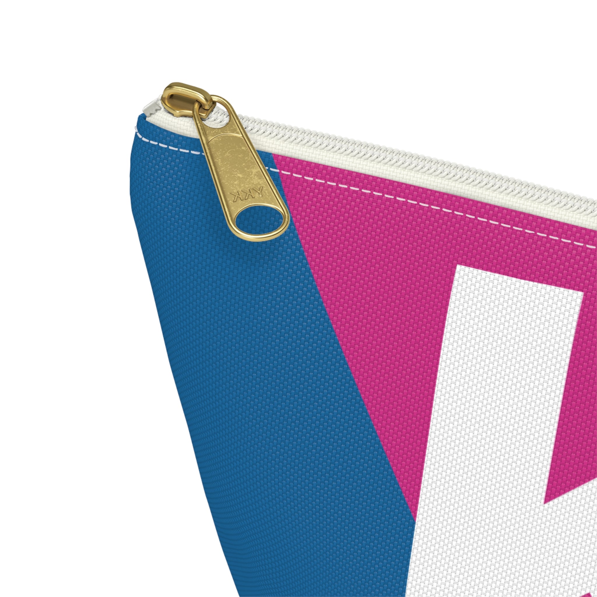 Initials Colorblock Accessory Pouch — Monogram K T-Bottom Cosmetic Bag