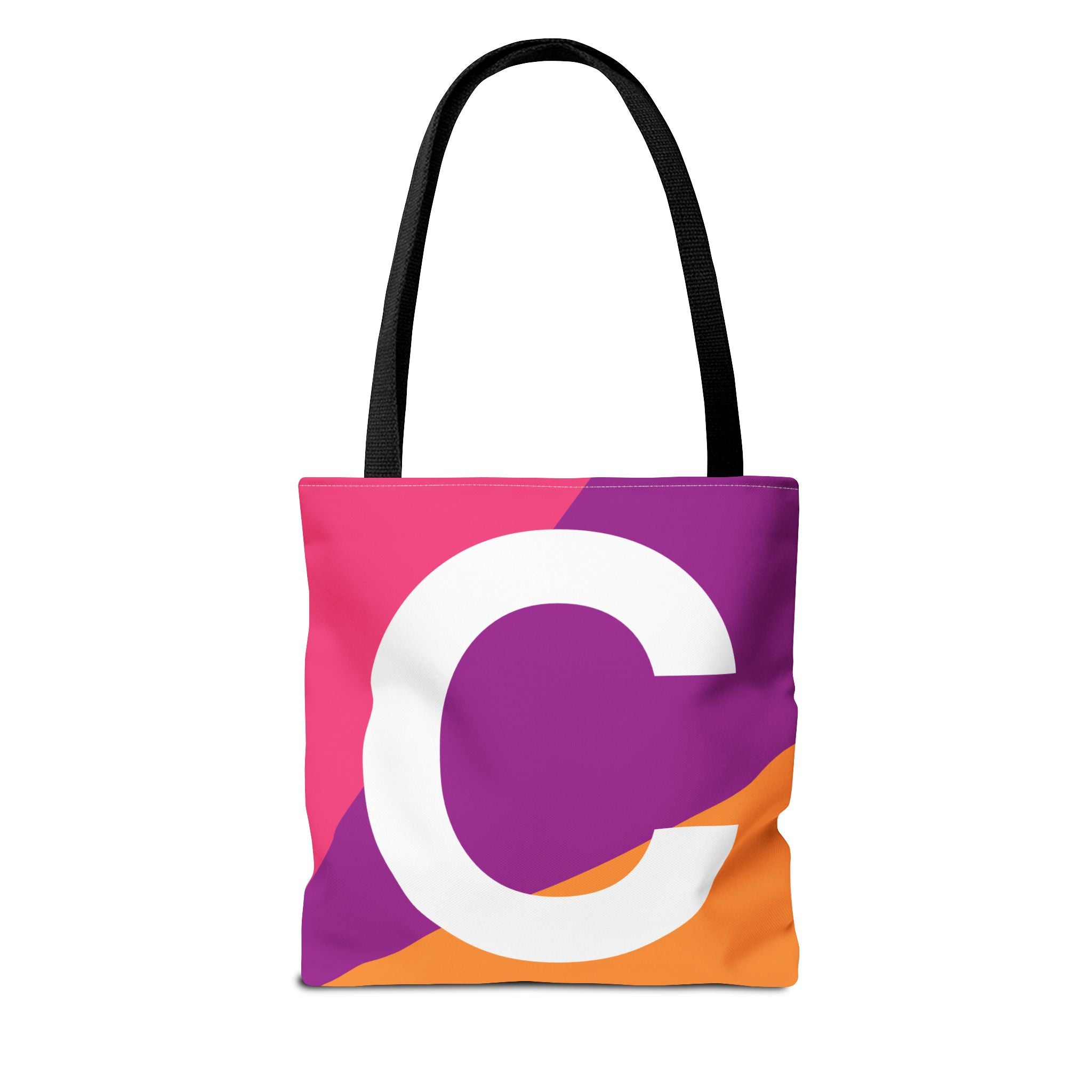 Monogram 'C' Colorblock Tote Bag — Personalized Initial C Shoulder Tote
