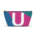 Initials Colorblock Accessory Pouch — Monogram U T-Bottom Cosmetic Bag