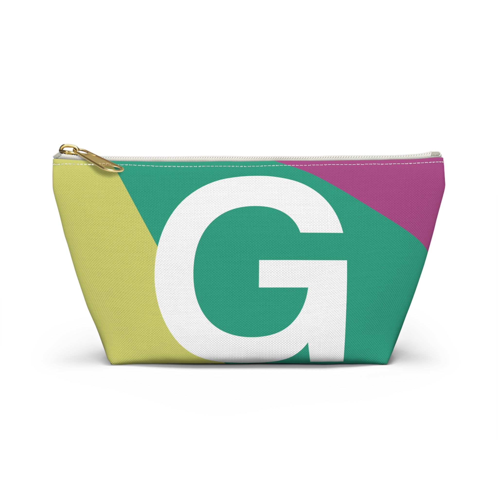 Initials Colorblock Accessory Pouch — Monogram G T-Bottom Cosmetic Bag