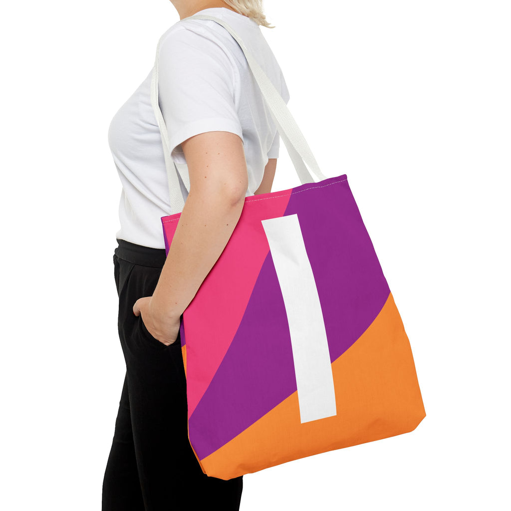Monogram 'I' Colorblock Tote Bag — Personalized Initial I Shoulder Tote