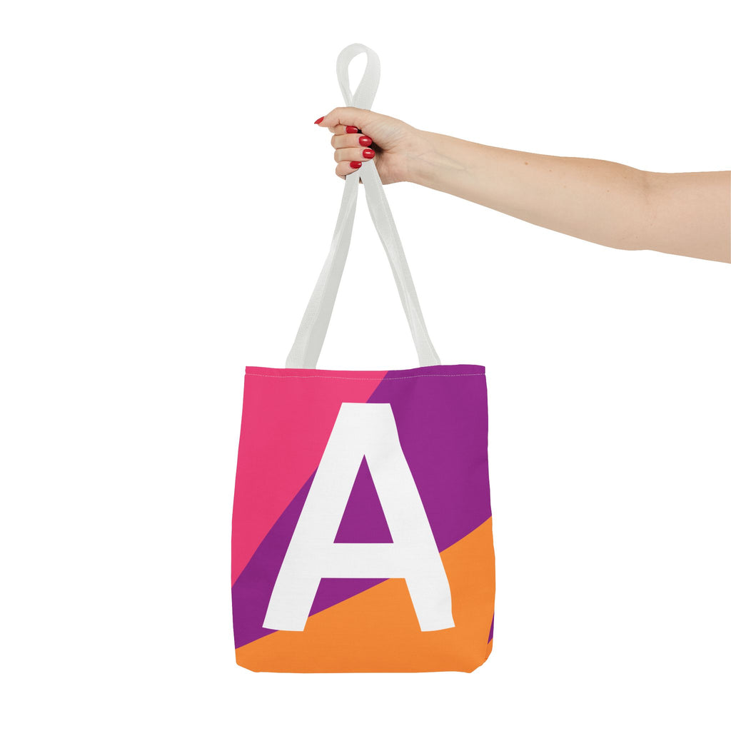 Monogram 'A' Colorblock Tote Bag — Personalized Initial A Shoulder Tote